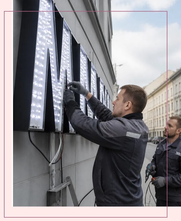 Изготовление и монтаж светодиодных LED вывесок в Благовещенске