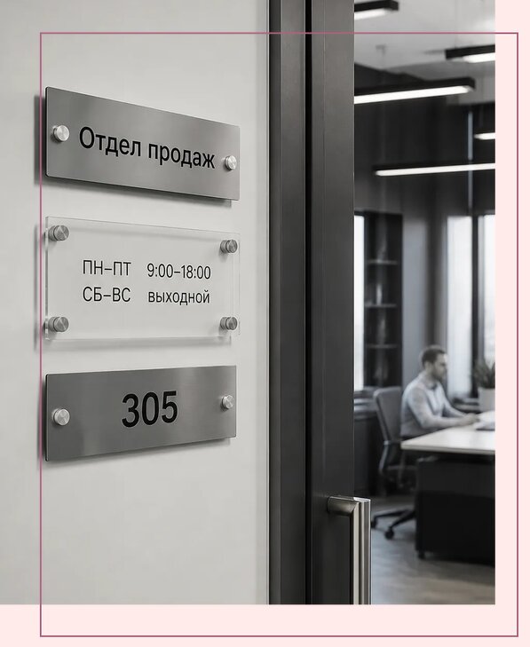 Офисные таблички на дверь в Благовещенске по цене от 4977 р. | Аванза-Бгн